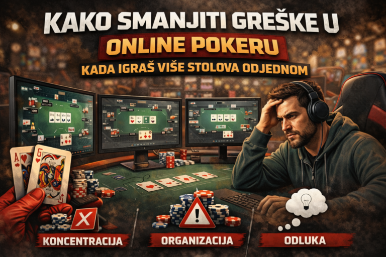 Kako smanjiti greške u online pokeru kada igraš više stolova odjednom